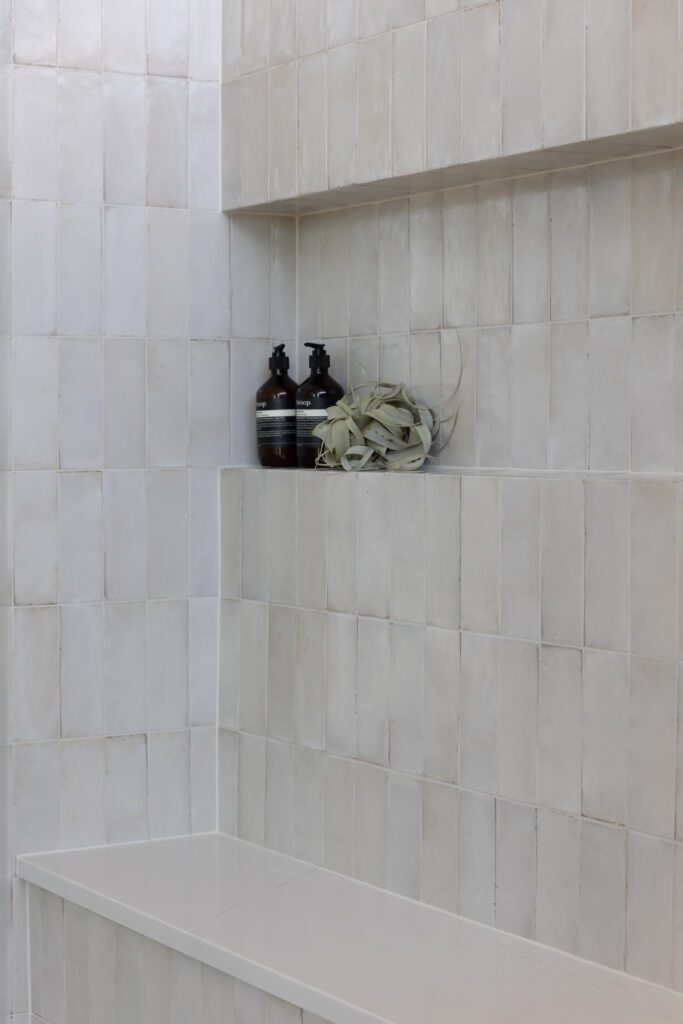 Close up shower tile detail